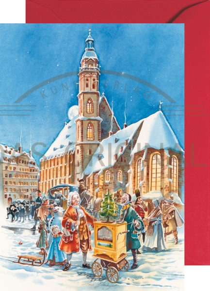 J.S. Bach vor der Thomaskirche in Leipzig