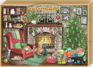 Katzen am Kamin · Räucherkerzen Adventskalender